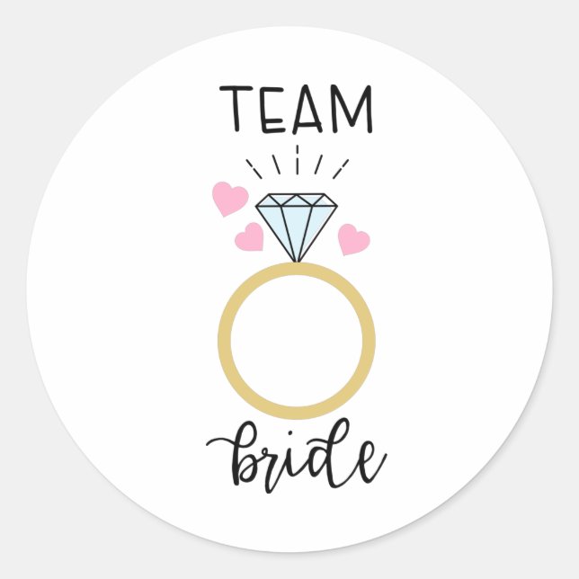 Sticker Rond Équipe de la mariée (Devant)