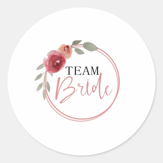 Sticker Rond Équipe de la mariée (Devant)