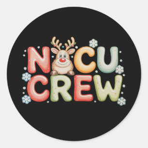 Sticker Rond Équipe de la réanimation néonatale Noël lumières R