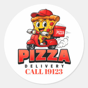 Sticker Rond Équipe de livraison de pizza Uniforme du personnel
