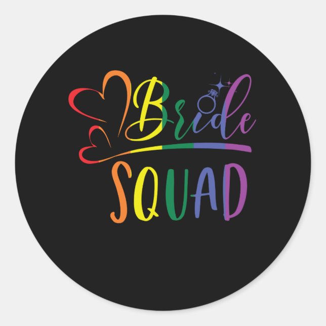 Sticker Rond Équipe de mariée Mariage LGBT Enterrement de vie d (Devant)