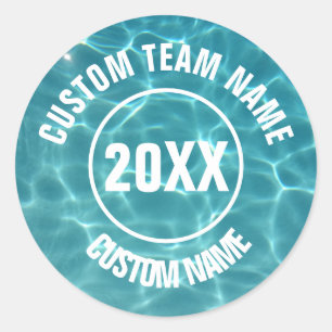 Sticker Rond Équipe de natation personnalisée