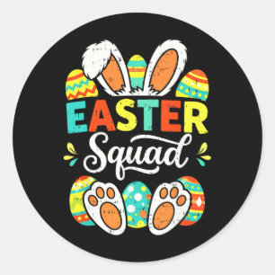 Sticker Rond Équipe de Pâques Famille assortie Couple Pâques Ho