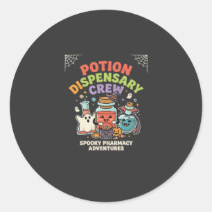 Sticker Rond Équipe de potion de pharmacie d'Halloween