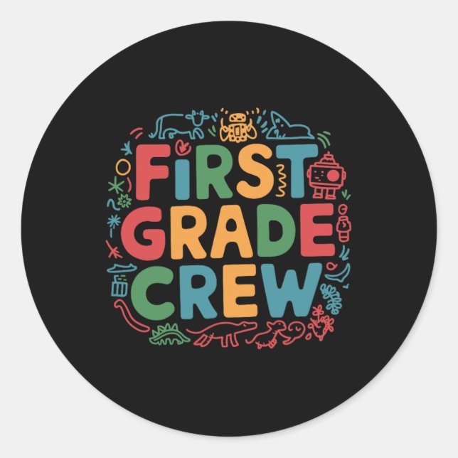 Sticker Rond Équipe de première année (Devant)