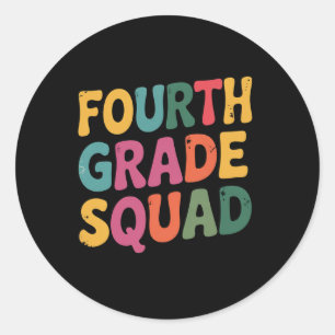 Sticker Rond Équipe de quatrième année 4e équipage d'enseignant