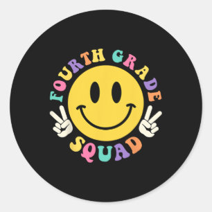 Sticker Rond Équipe de quatrième année Retour à l'école Enseign