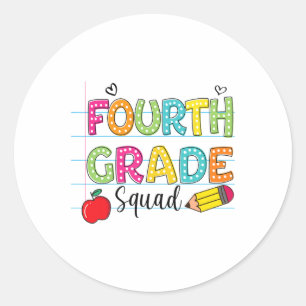 Sticker Rond Équipe De Quatrième Année Retour À L'École Équipe