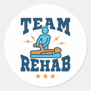 Sticker Rond Équipe de réadaptation physiothérapeute Personnel