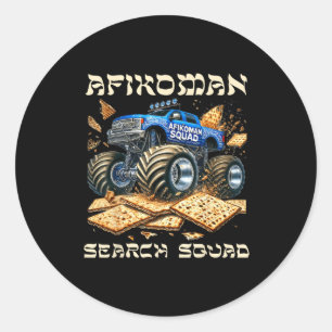 Sticker Rond Équipe de recherche Afikoman camion monstre de mat