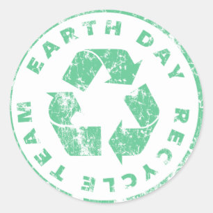 Sticker Rond Équipe de recyclage de jours des terres