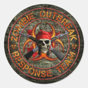 Sticker Rond Équipe de réponse de zombi