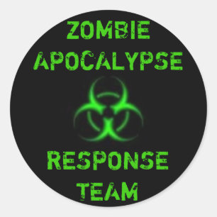 Sticker Rond Équipe de réponse Zombie Apocalypse vert