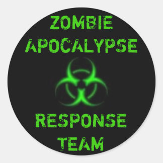 Sticker Rond Équipe de réponse Zombie Apocalypse vert