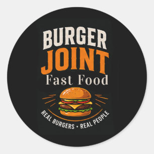 Sticker Rond Équipe de restauration rapide du Burger Joint 🍟