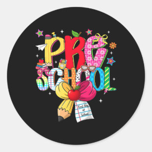 Sticker Rond Équipe de rêve de la maternelle chic rentrée scola