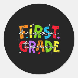 Sticker Rond Équipe de rêve de première année Retour à l'école 