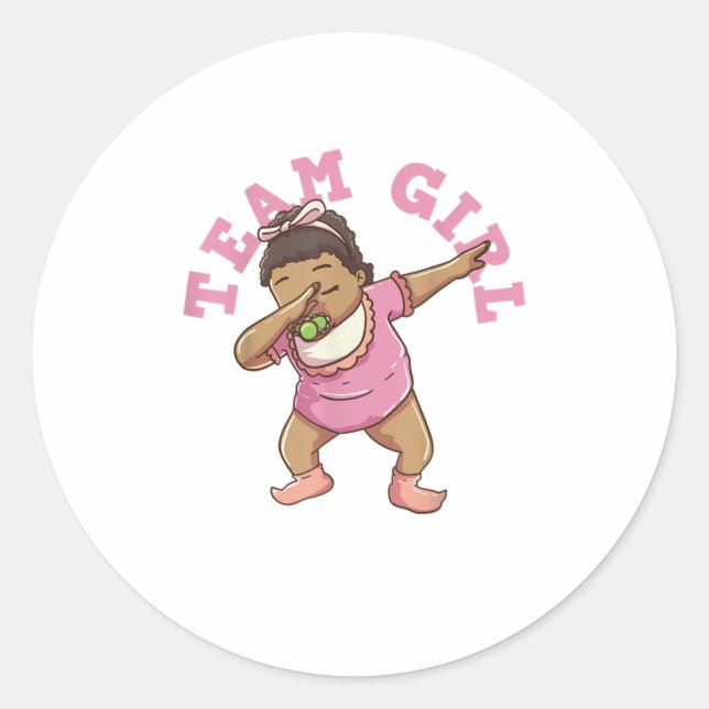 Sticker Rond Équipe de Reveal de sexe féminin TShirt (Devant)