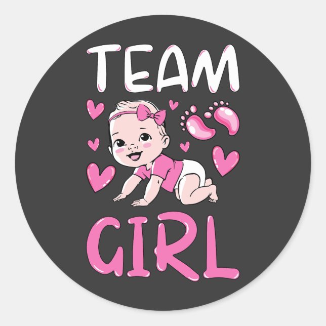 Sticker Rond Équipe de révélation de genre Jeux de filles (Devant)