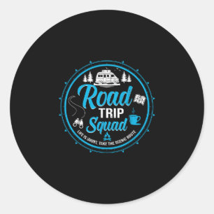 Sticker Rond Équipe de road trip vacances familiales groupe ass