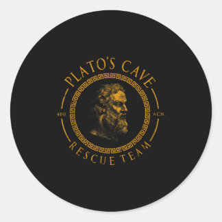 Sticker Rond Équipe de Secourt de la grotte Platos Philosophie