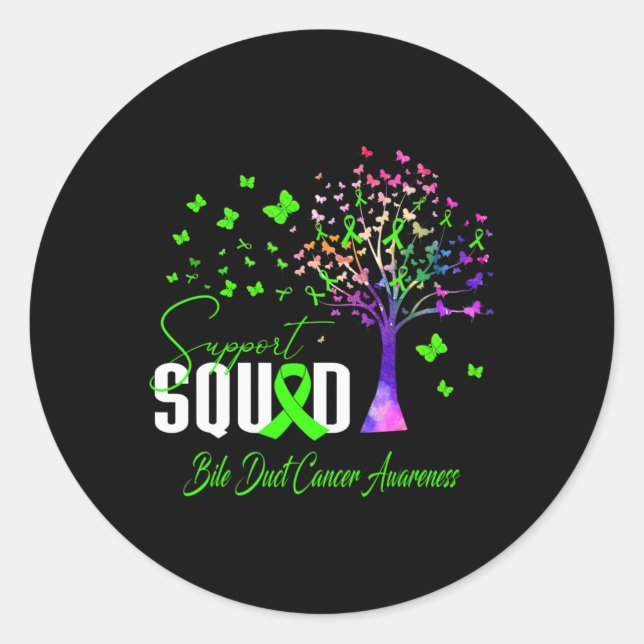 Sticker Rond Équipe De Sensibilisation Au Cancer Du Ducs Bile (Devant)
