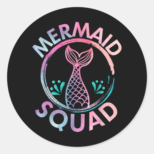 Sticker Rond Équipe de sirènes (Devant)