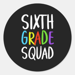 Sticker Rond Équipe De Sixième Année De Retour À L'École
