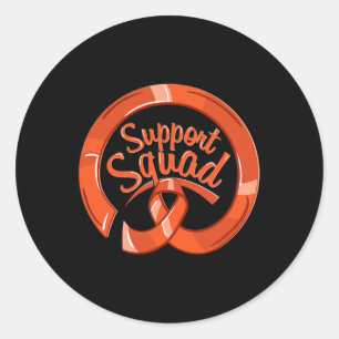 Sticker Rond Équipe De Soutien Du Ruban De Sensibilisation Aux