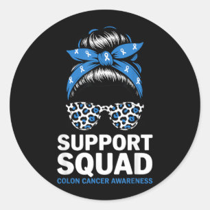 Sticker Rond Équipe de soutien Ruban Coloreux Cancer du Colon