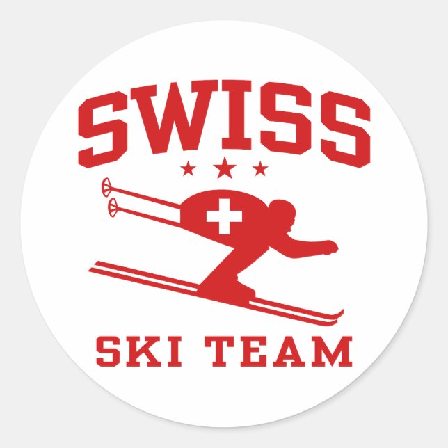 Sticker Rond Équipe de Suisse de ski (Devant)
