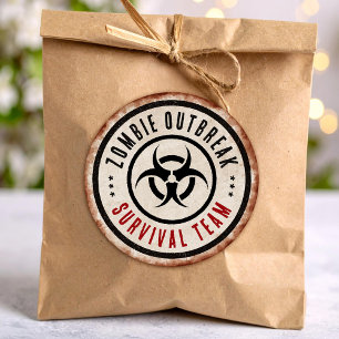 Sticker Rond Équipe de survie aux zombies