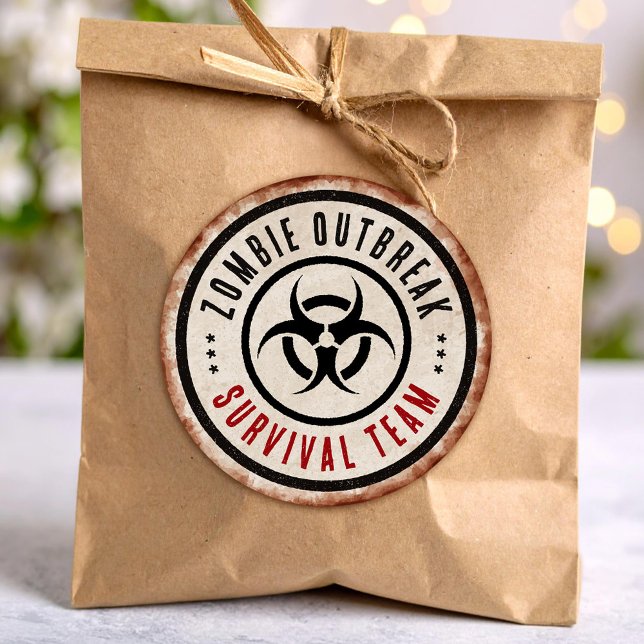 Sticker Rond Équipe de survie aux zombies (Créateur téléchargé)