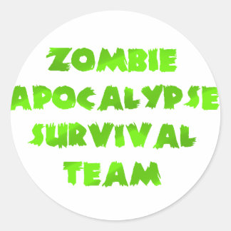 Sticker Rond Équipe de survie Zombie Apocalypse en vert