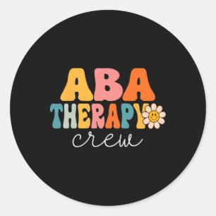 Sticker Rond Équipe de thérapie Aba Rétro 1er jour d'école Thér