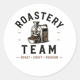 Sticker Rond ☕ Équipe de torréfaction Café Torréfacteur Staff L