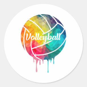 Sticker Rond Équipe de volley-ball Beach Volley Venin Idea