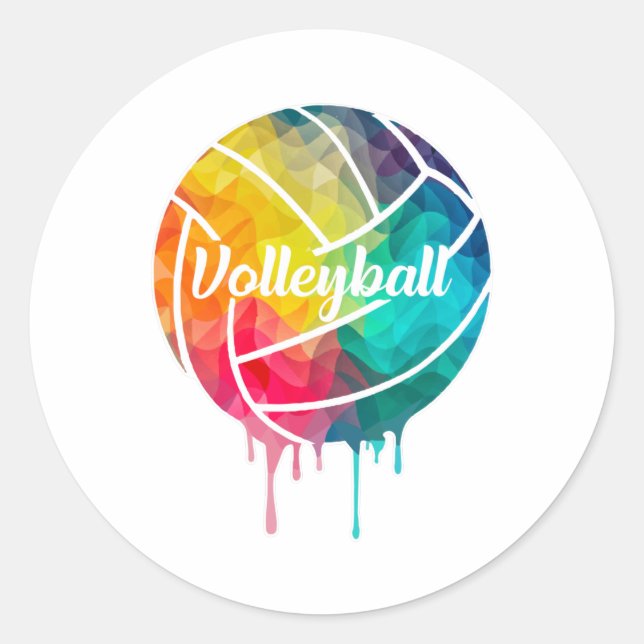 Sticker Rond Équipe de volley-ball Beach Volley Venin Idea (Devant)