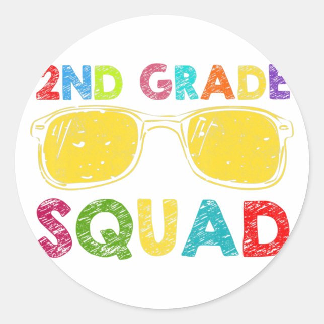 Sticker Rond Équipe d'élèves de 2e année Deuxième équipe d'ense (Devant)