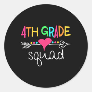 Sticker Rond Équipe d'élèves de 4e année Quatrième enseignant R