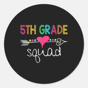Sticker Rond Équipe d'élèves de 5e année Cinquième enseignant R