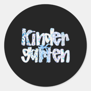 Sticker Rond Équipe d'enseignants de maternelle Preppy Bow Byck