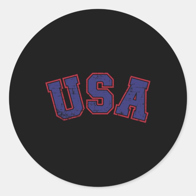 Sticker Rond Équipe Des États-Unis Pour La Fête De L'Indépendan (Devant)