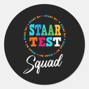 Sticker Rond Équipe d'essai Élémentaire Enseignant Test Jour Id
