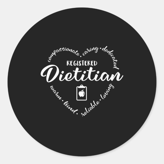 Sticker Rond Équipe diététiste, conception diététique (Devant)