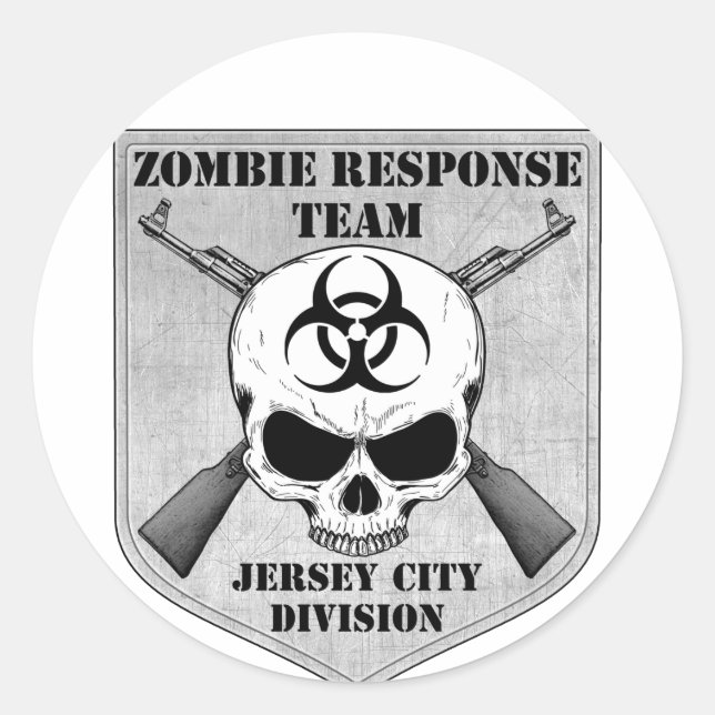 Sticker Rond Équipe d'intervention de Zombie : Division de la v (Devant)