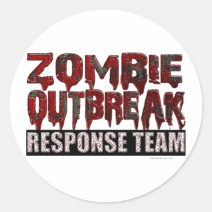 Sticker Rond Équipe d'intervention en cas d'éclosion de zombie