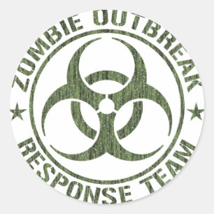 Sticker Rond Équipe d'intervention en cas d'éclosion de zombie