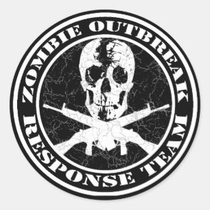 Sticker Rond Équipe d'intervention en cas d'éclosion de zombie