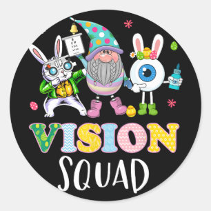 Sticker Rond Équipe d'optométrie d'optométriste de vision drôle